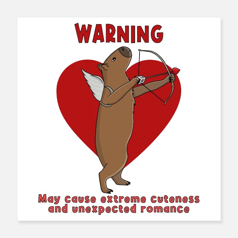 Avertissement Peut causer une mignonnerie extrême et inattendue Poster 40 x 40 cm