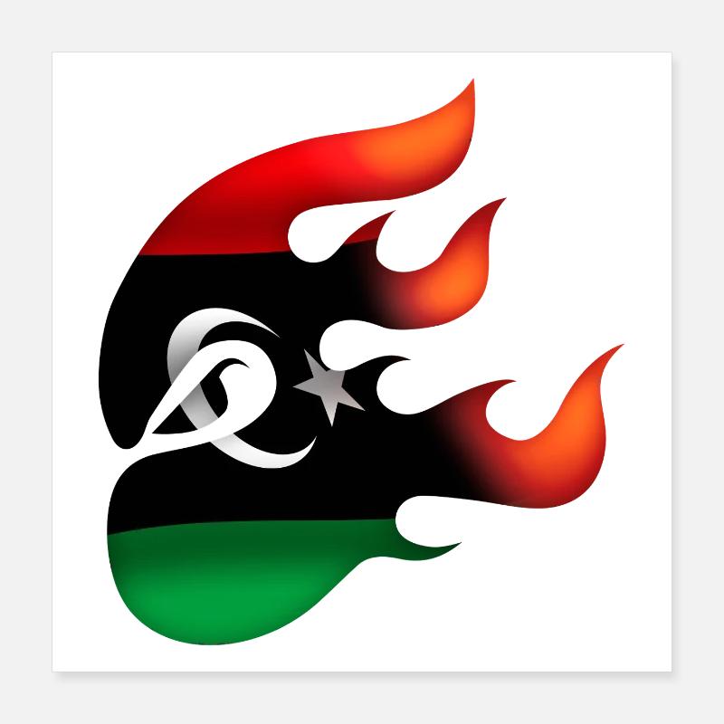 Flagge von Libyen - Libyen - Ninja Poster 40x40 cm