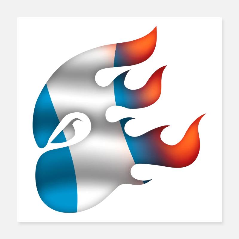 Drapeau du Guatemala - Guatemala - Ninja Poster 40 x 40 cm