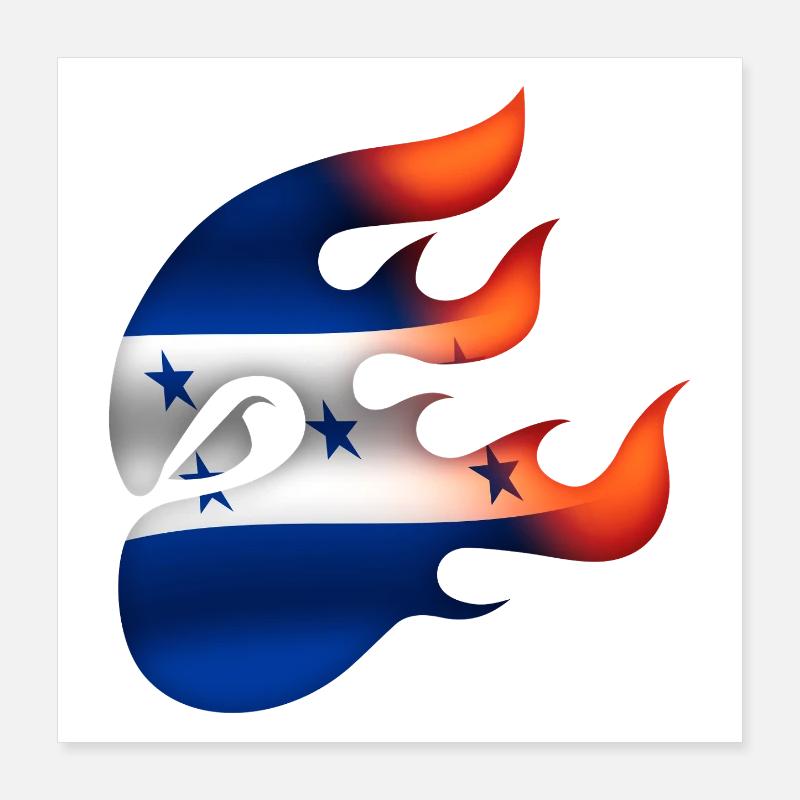 Drapeau du Honduras - Honduras - Ninja Poster 40 x 40 cm