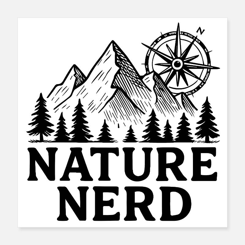 nature nerd hiking mountains Poster 16" x 16" (40x40 cm)
