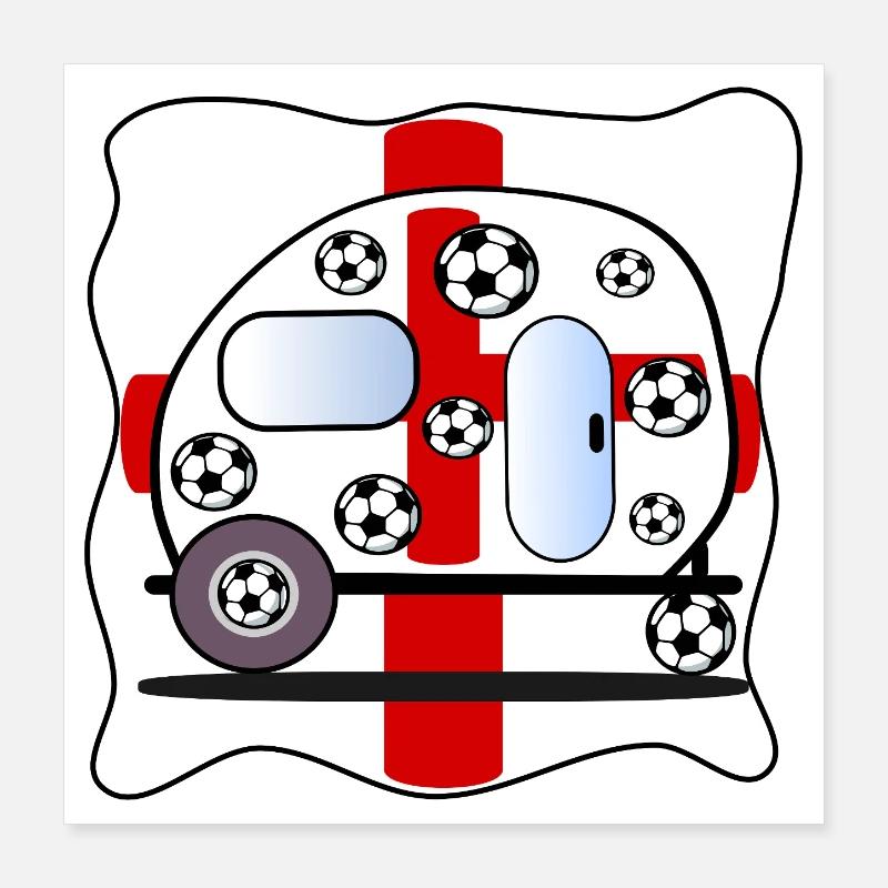 SOCCER CAMPING ANGLETERRE Poster 40 x 40 cm