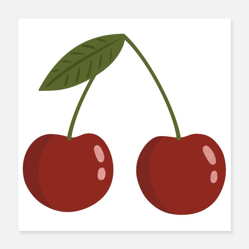 Conception de paire de cerisiers vifs Poster 40 x 40 cm