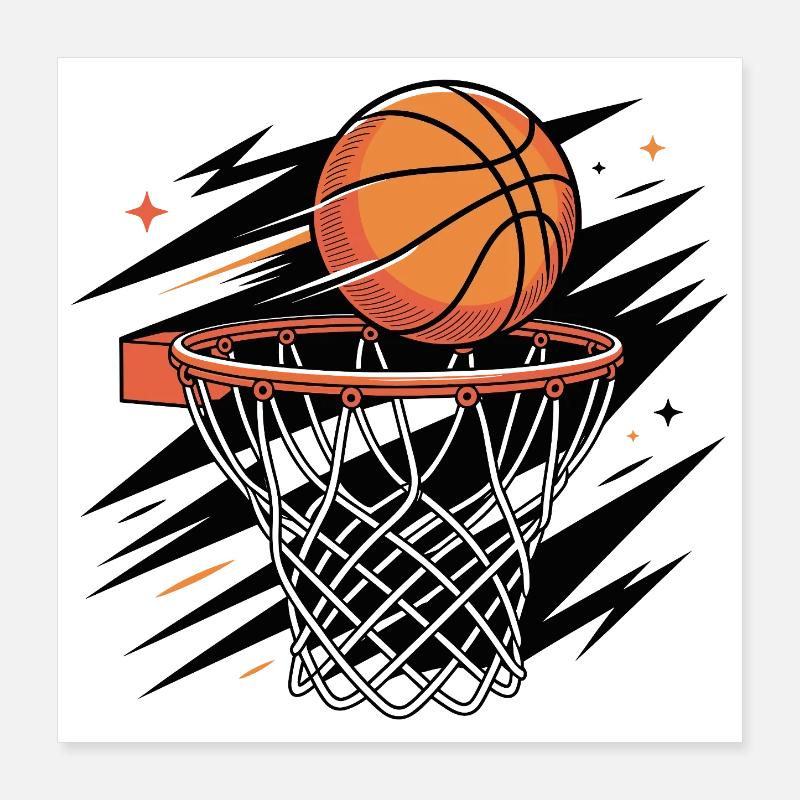 J’adore le basket-ball Poster 40 x 40 cm