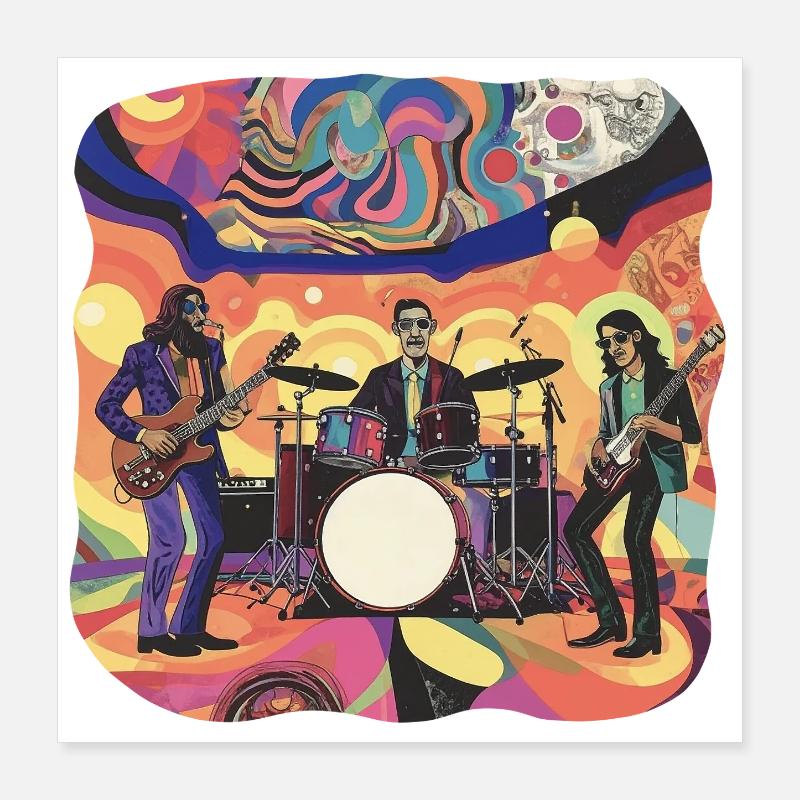 Groupe de rock progressif psychédélique Poster 40 x 40 cm