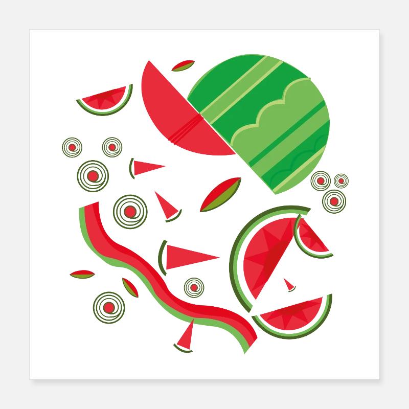 Design abstrait de pastèque Poster 40 x 40 cm