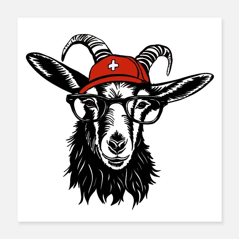 Billy bouc noir Poster 40 x 40 cm