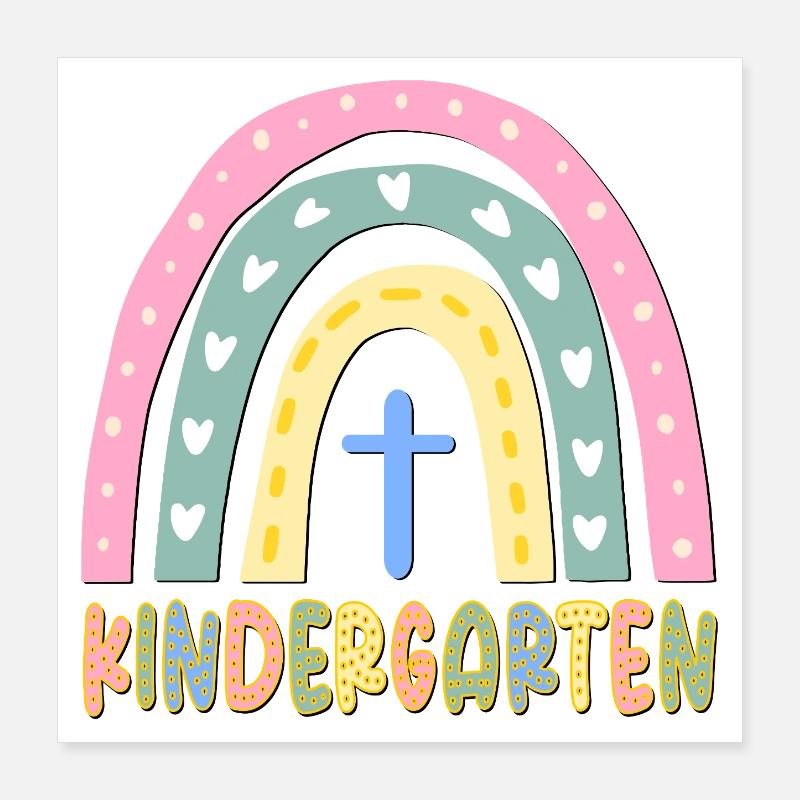 KINDERGARTEN KIND CHRISTLICHER GLAUBE Poster 40x40 cm