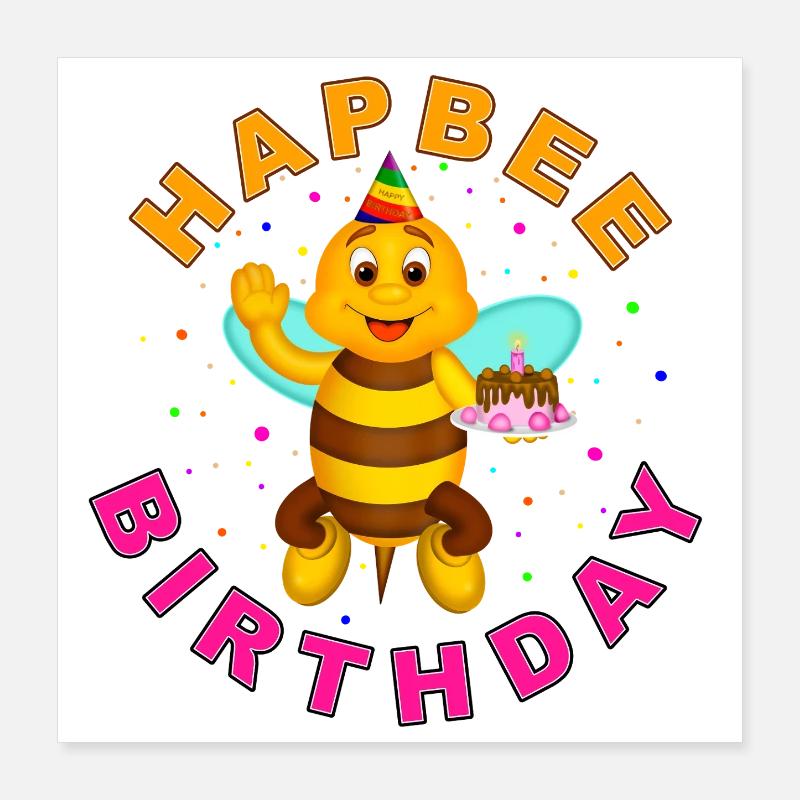 Joyeux anniversaire avec texte Poster 40 x 40 cm