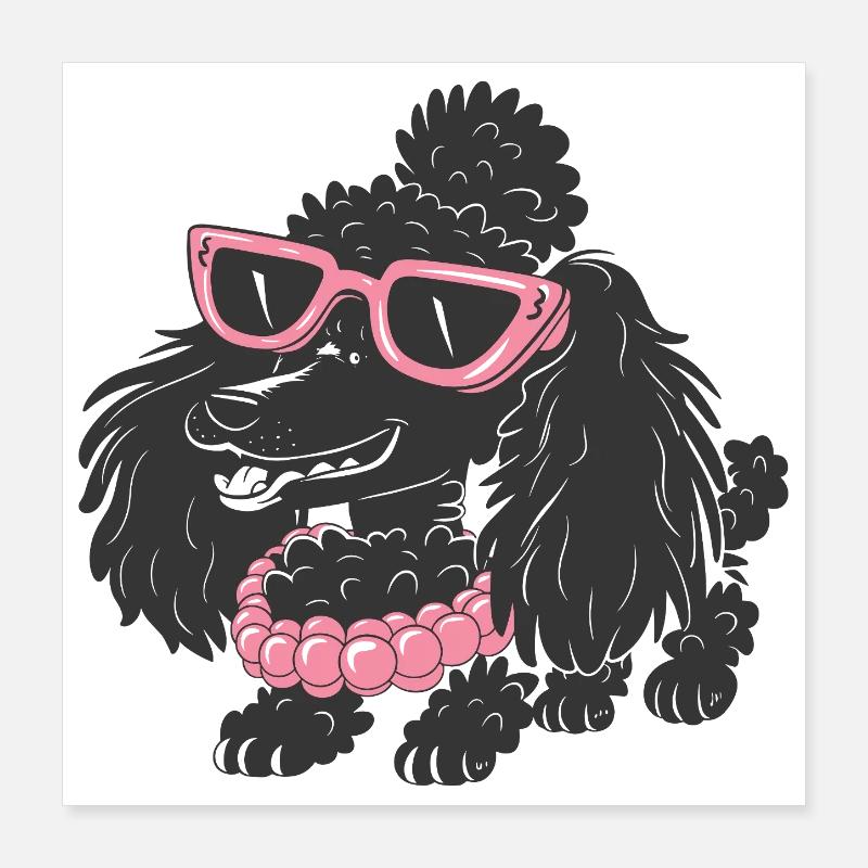 Drôle de caniche Poster 40 x 40 cm