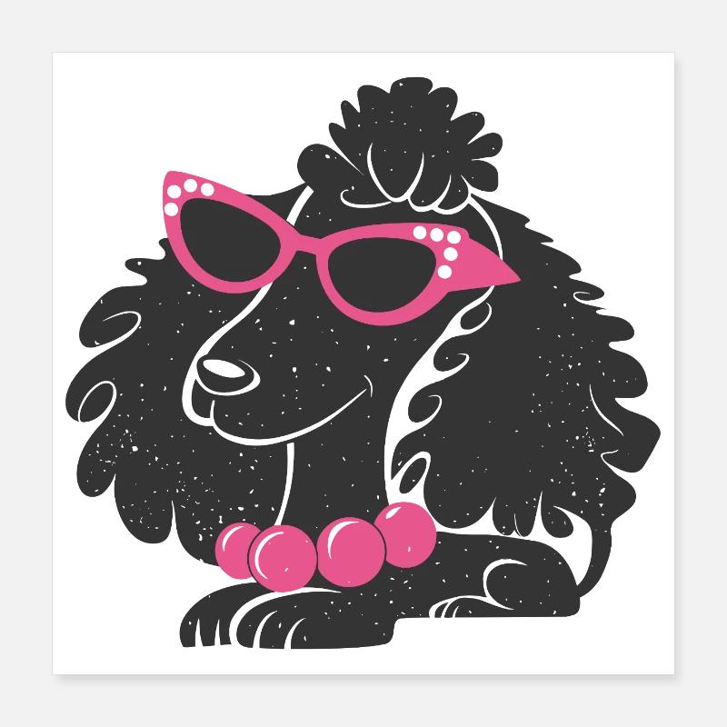 Drôle de caniche Poster 40 x 40 cm