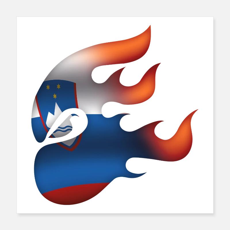 Drapeau slovène - Slovénie - Ninja Poster 40 x 40 cm