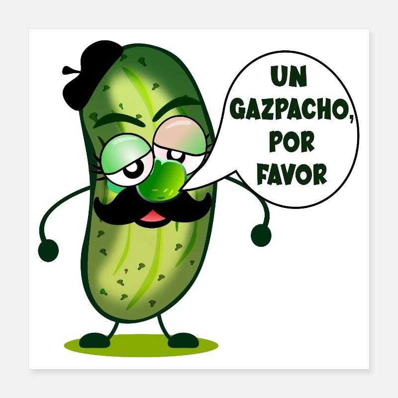 GURKEN-GAZPACHO Poster 40x40 cm