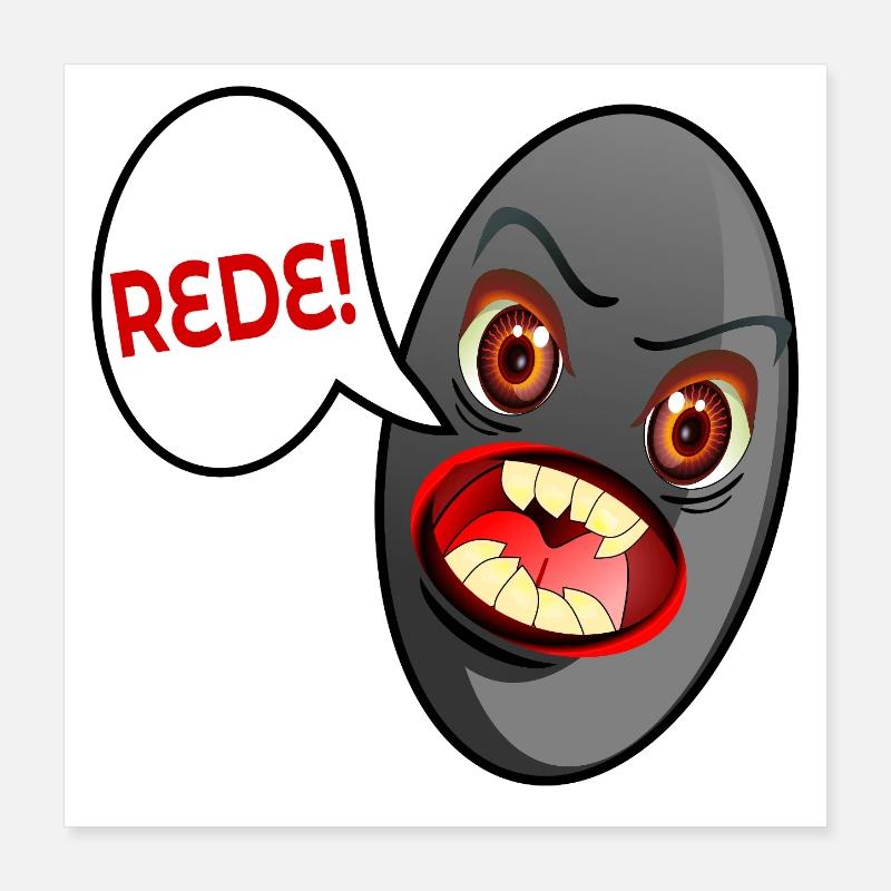 JUGENDSPRACHE REDE SCHWARZE OLIVE Poster 40x40 cm