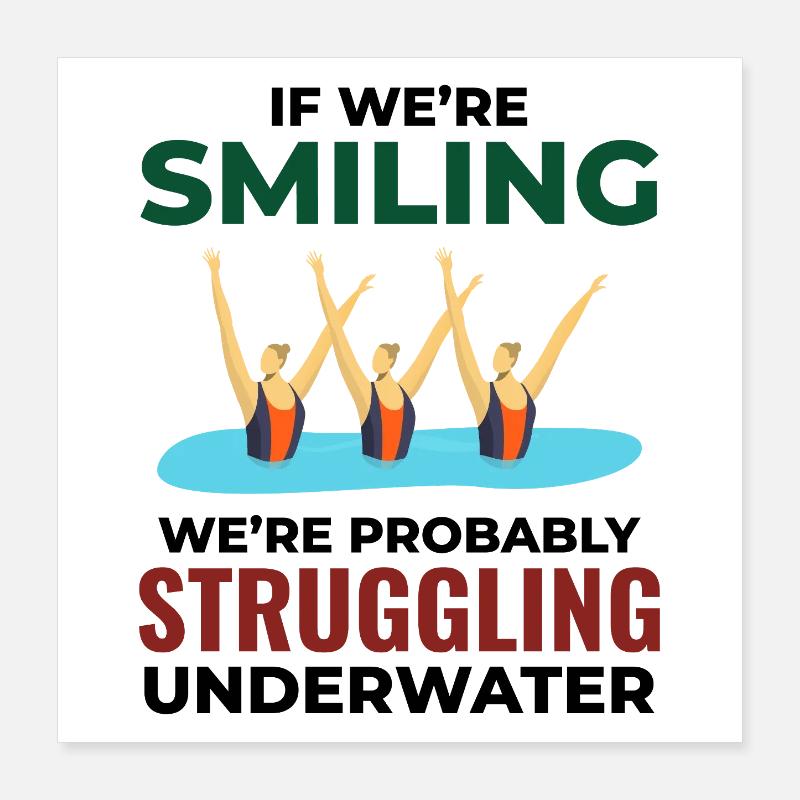 Synchronschwimmen Wassergymnastik Poster 40x40 cm