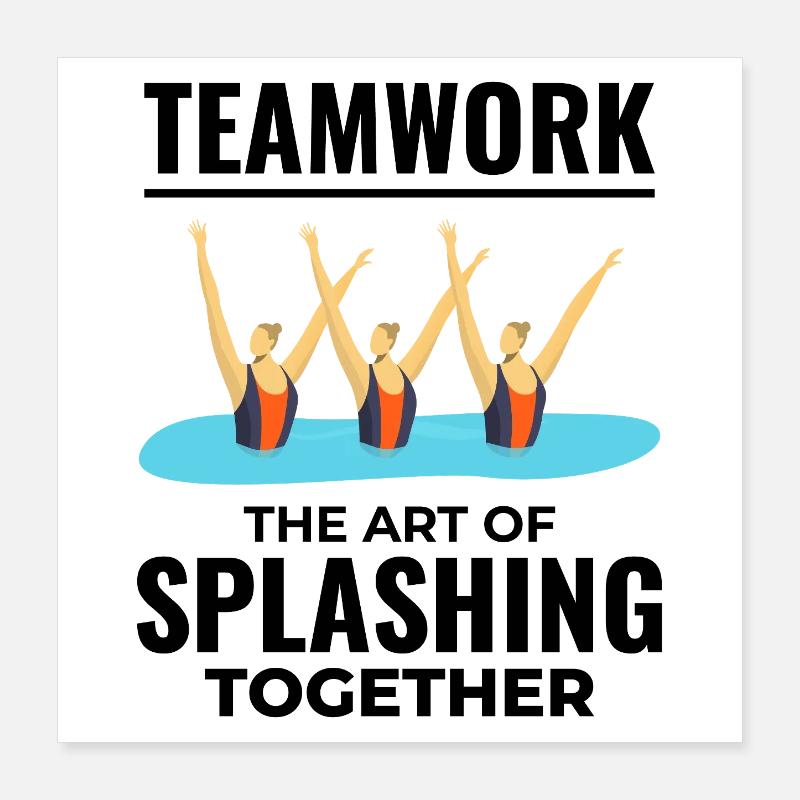 Triumphales Design der Synchronschwimmer Poster 40x40 cm