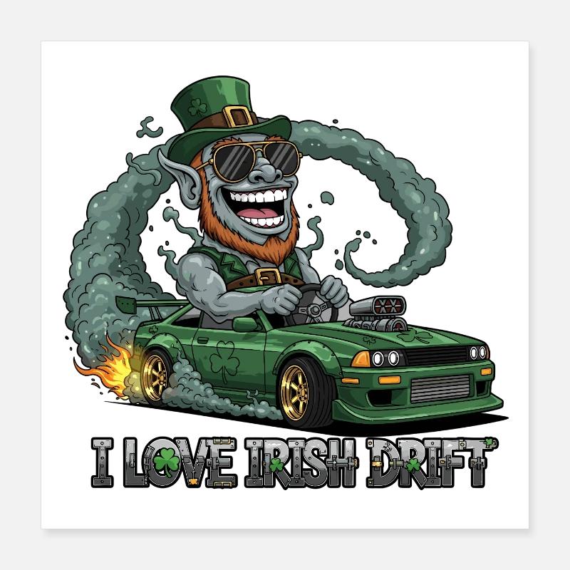 Saint-Patrick Cascade Drifting Design Poster 40 x 40 cm