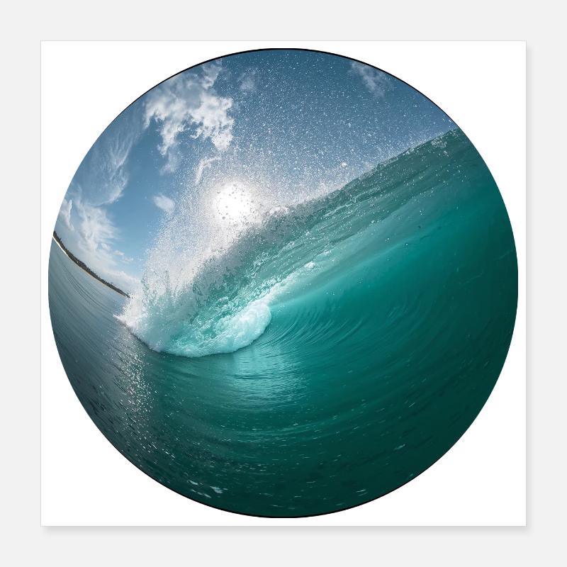 Breakwater Beach Pattern Poster 16" x 16" (40x40 cm)