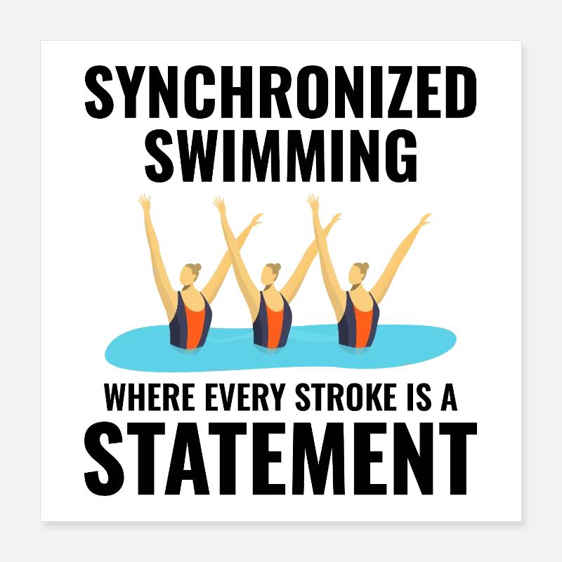 Nageuses synchronisées triomphantes Poster 40 x 40 cm