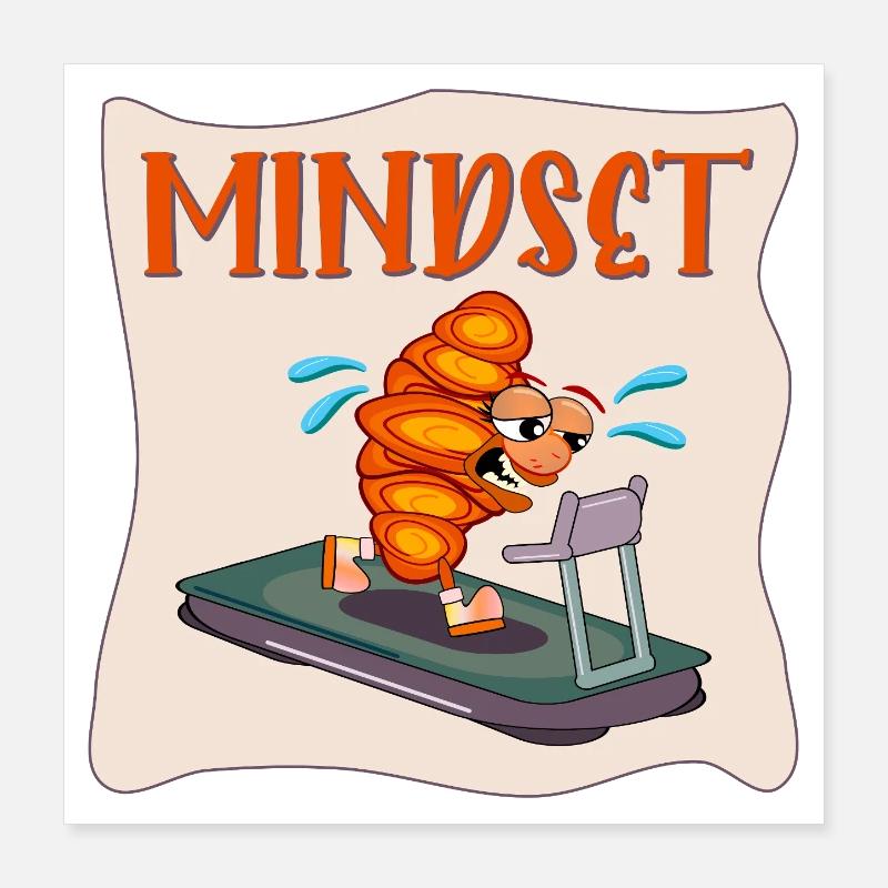 CROISSANT RUNNER FUNNY MINDSET Poster 16" x 16" (40x40 cm)