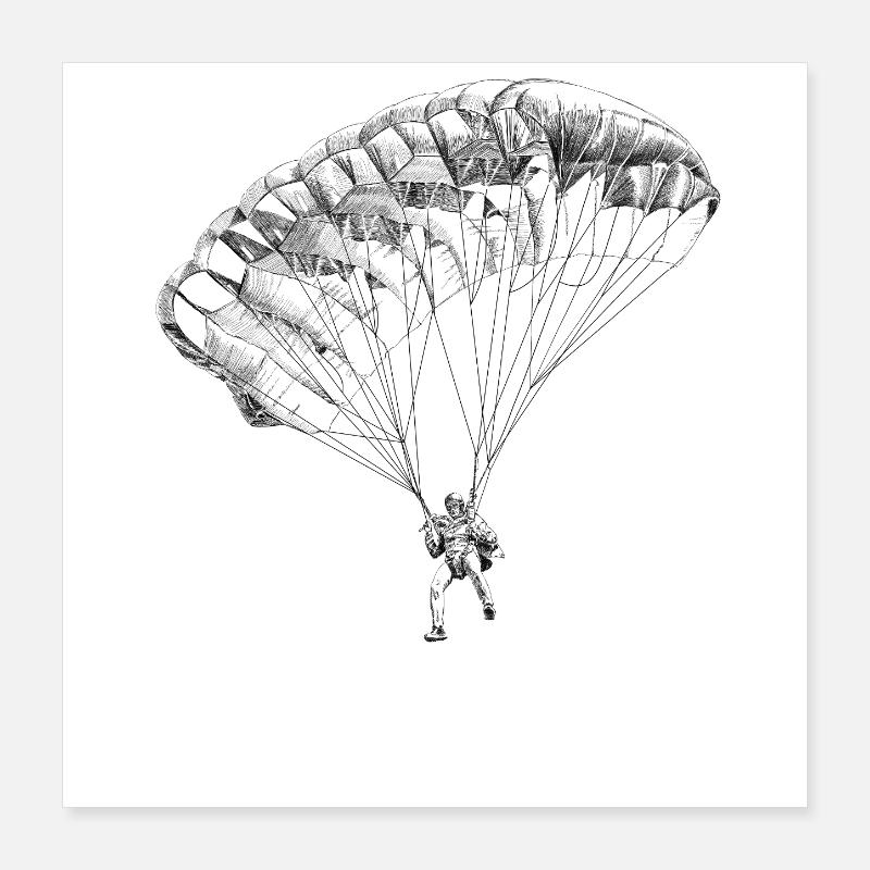 Fallschirm Poster 40x40 cm