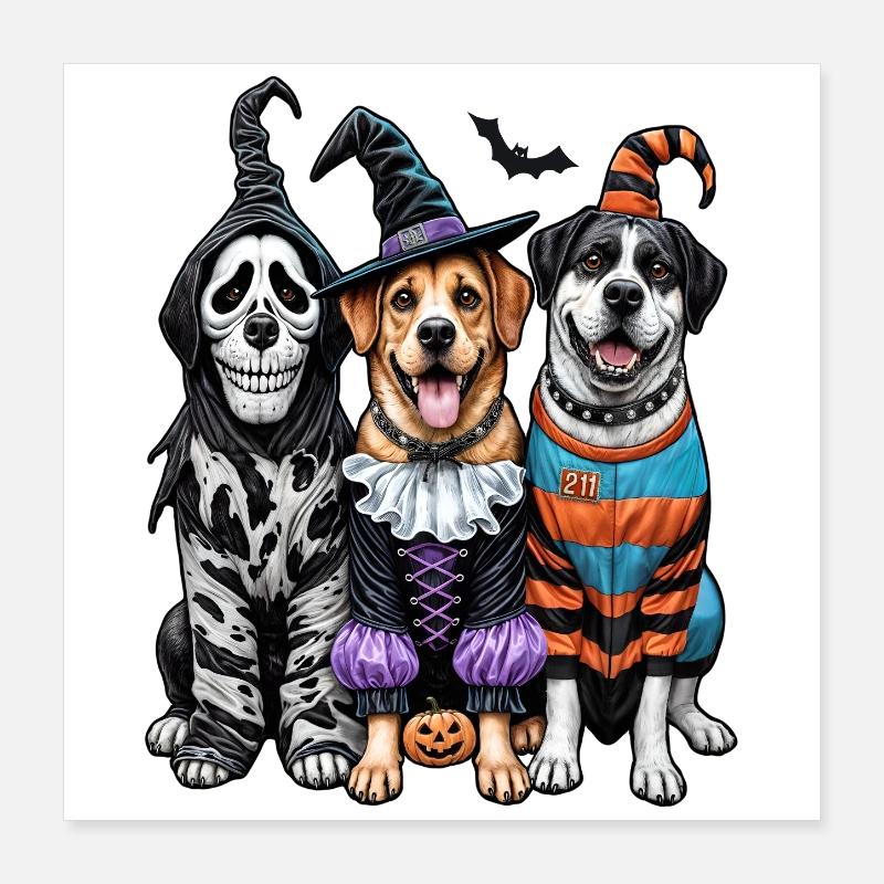 Halloween-Hund Poster 40x40 cm