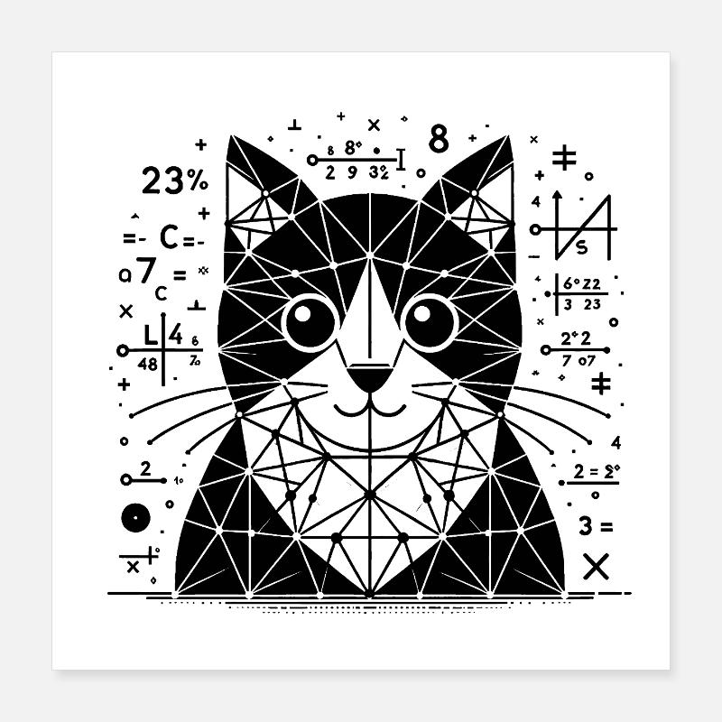 Chat des mathématiciens et des astronomes Poster 40 x 40 cm