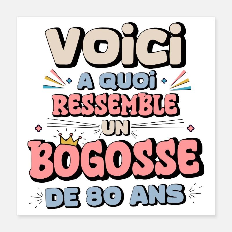 80th Birthday Humor Poster 16" x 16" (40x40 cm)