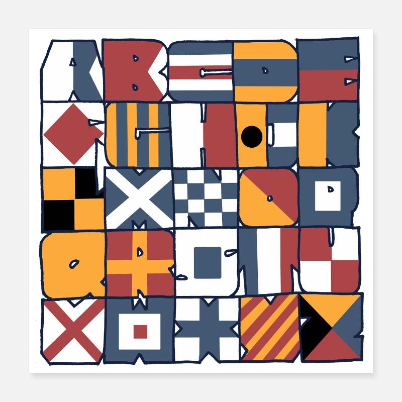 Nautical flags Poster 16" x 16" (40x40 cm)