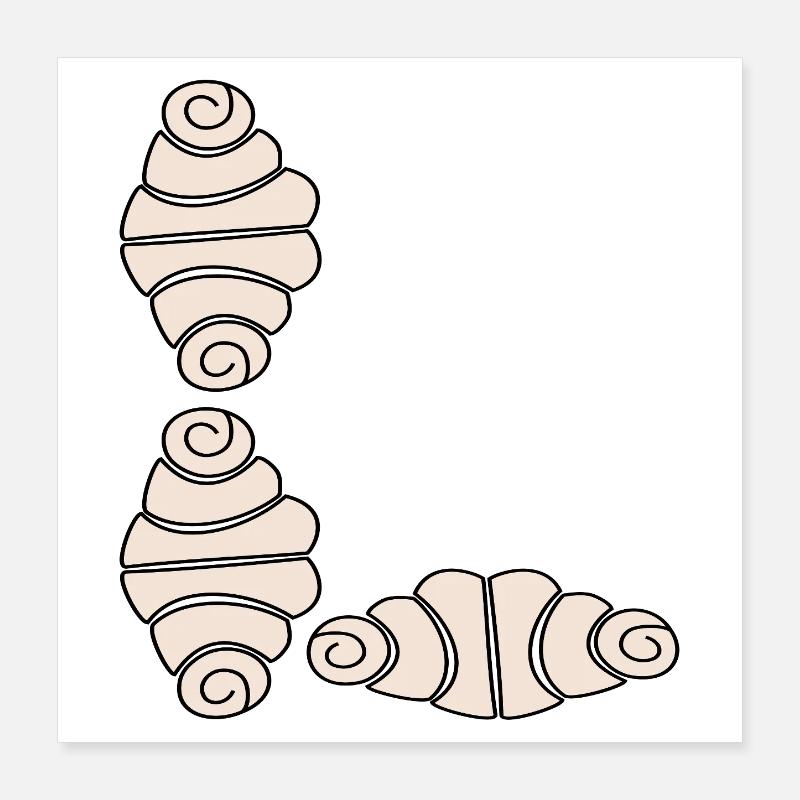 FRANZBRÖTCHEN ANFANGSBUCHSTABE L - NAME Poster 40x40 cm