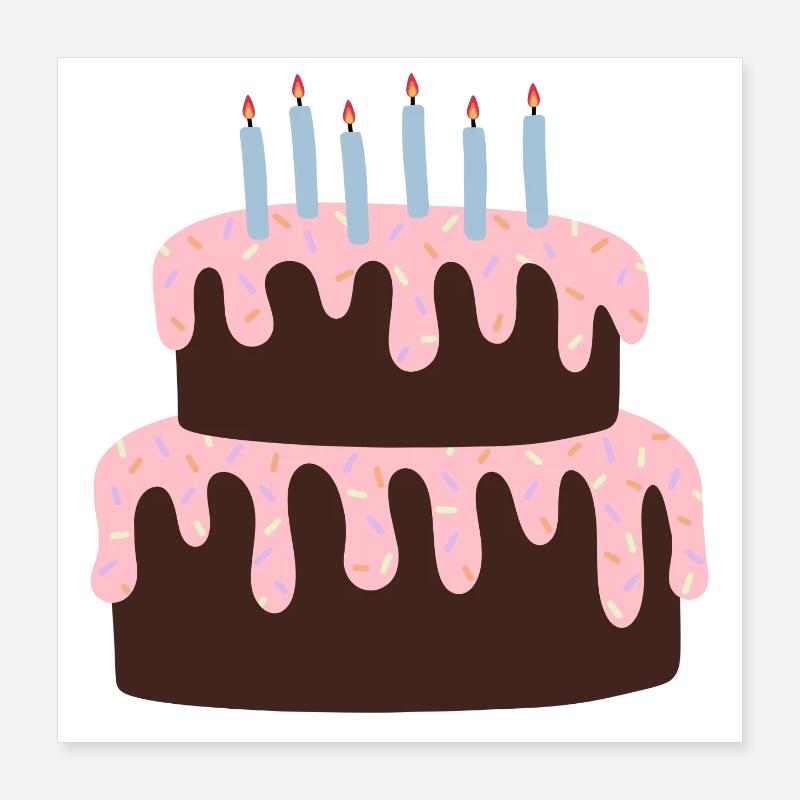 Gâteau de fête avec glaçage rose Poster 40 x 40 cm
