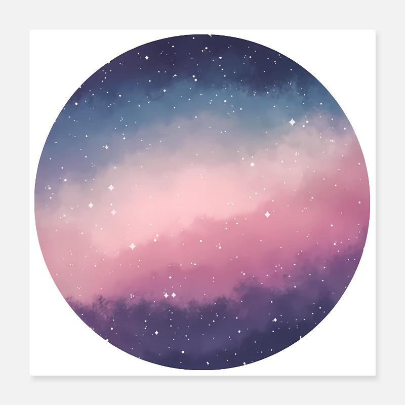 Galaxy Cloud Sky Print Poster 16" x 16" (40x40 cm)