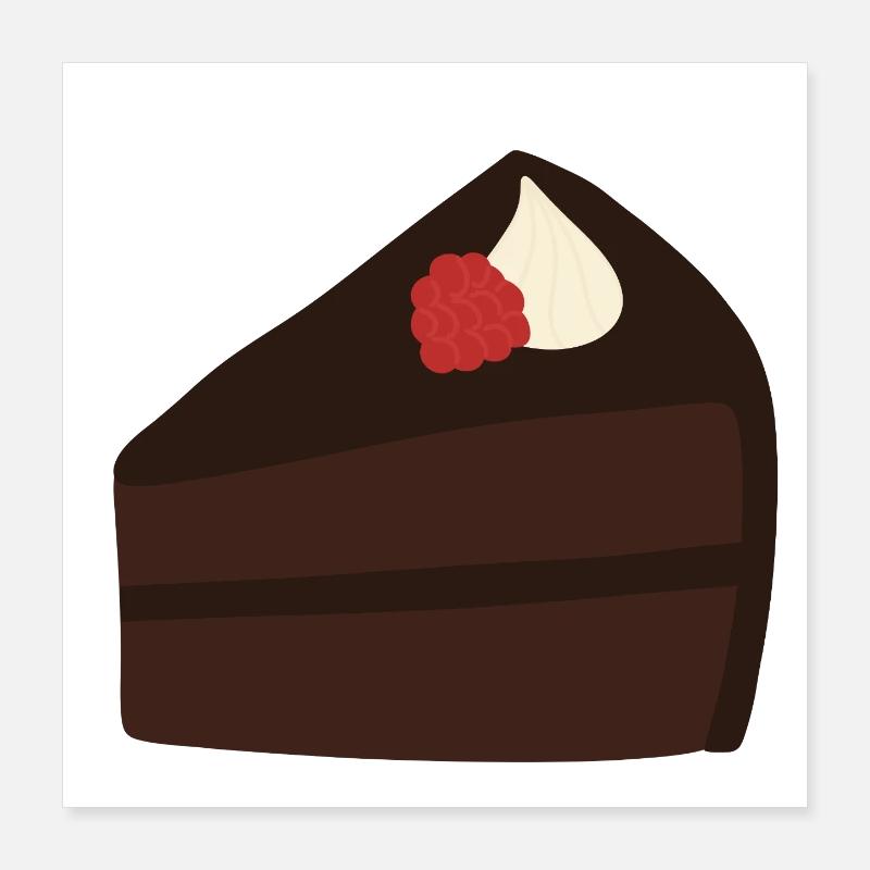 Decadent Raspberry Chocolate Cake Design Poster 16" x 16" (40x40 cm)