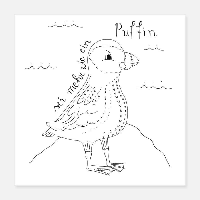 Playful puffin Poster 16" x 16" (40x40 cm)