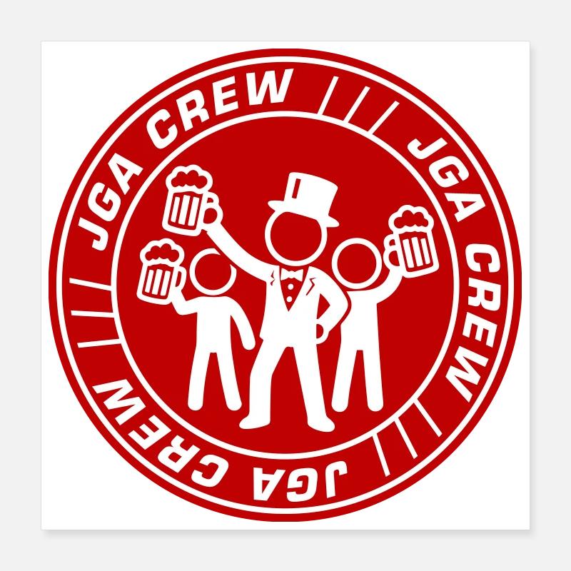 Bachelor Party Crew Logo Poster 16" x 16" (40x40 cm)
