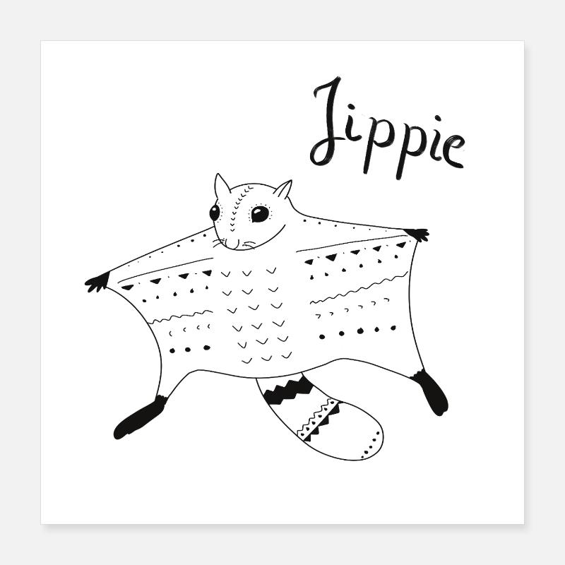 Flying squirrels approaching Poster 16" x 16" (40x40 cm)