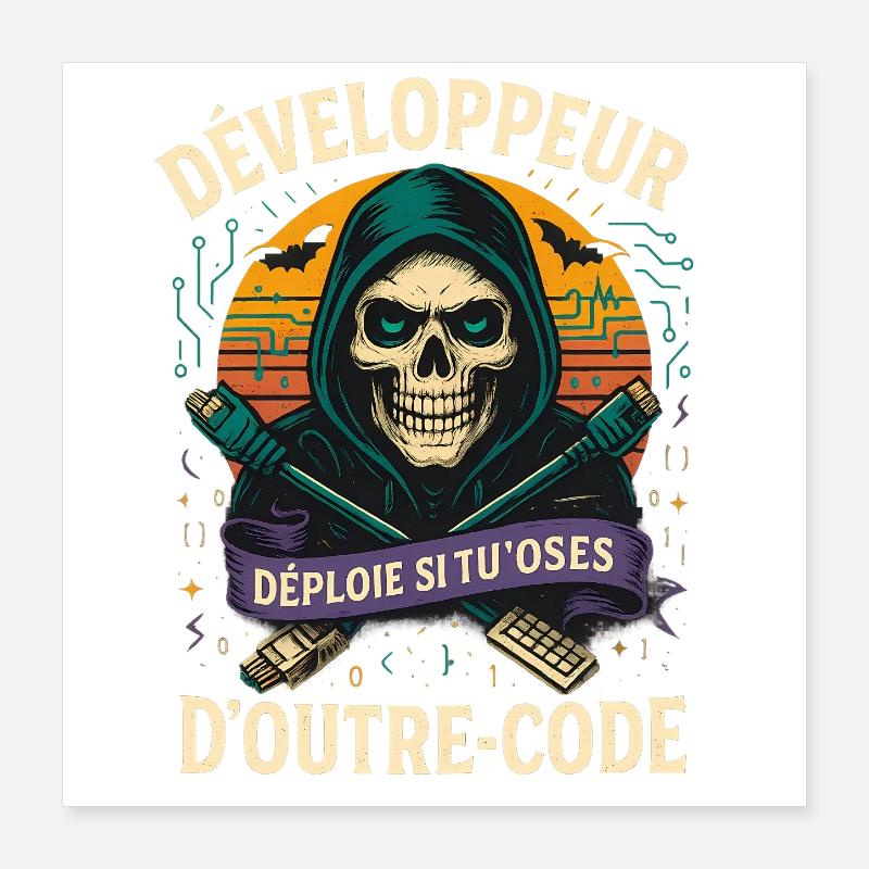 Web Developer - Halloween Skull Poster 16" x 16" (40x40 cm)