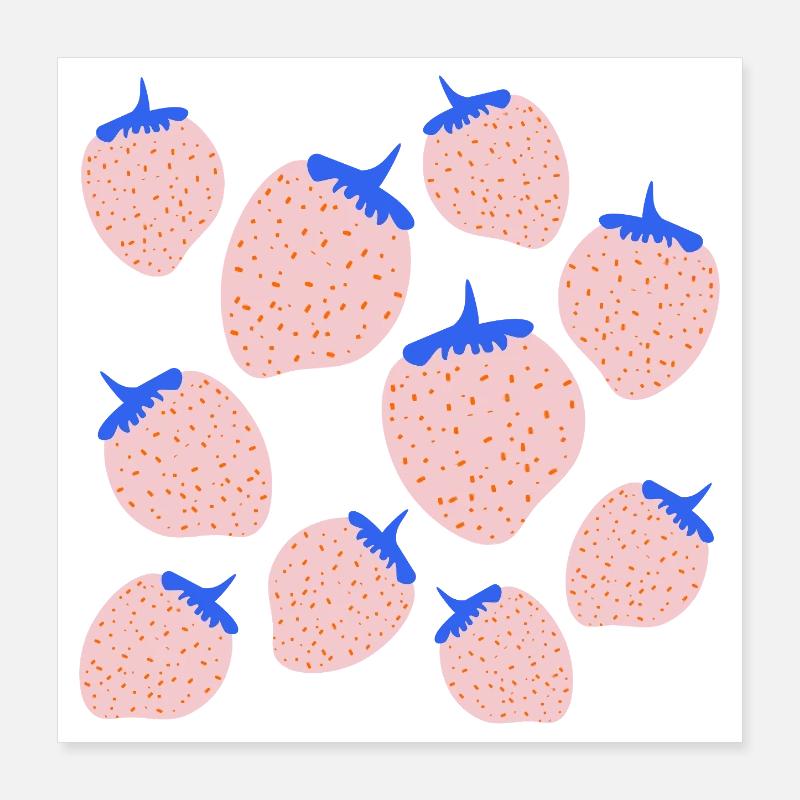 FRAISES BAIES Poster 40 x 40 cm