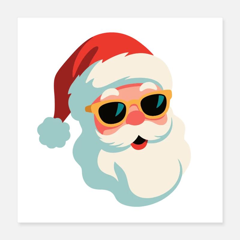 Père Noël décontracté avec lunettes de soleil Poster 40 x 40 cm
