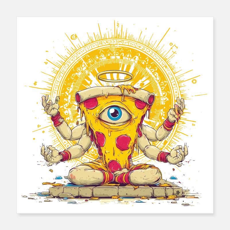 Un dieu de la pizza génial Poster 40 x 40 cm