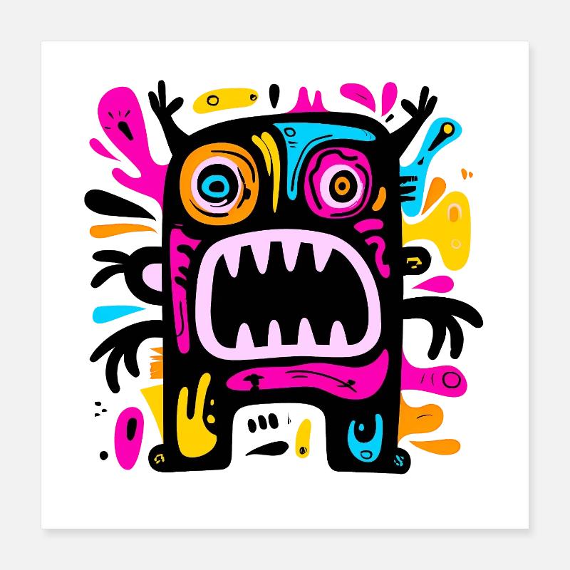 Bunte Uhr Poster 40x40 cm