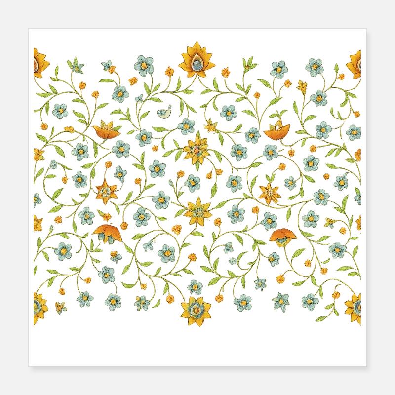 Persian Mandala Pattern – Golden Minimalist Poster 16" x 16" (40x40 cm)