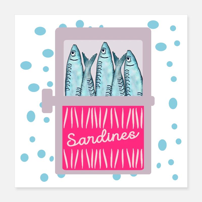 BOÎTE DE POISSON SARDINES BOÎTE DE POISSON Poster 40 x 40 cm