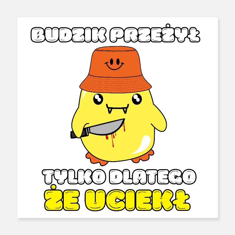 Morgendliches Killer-Huhn Poster 40x40 cm