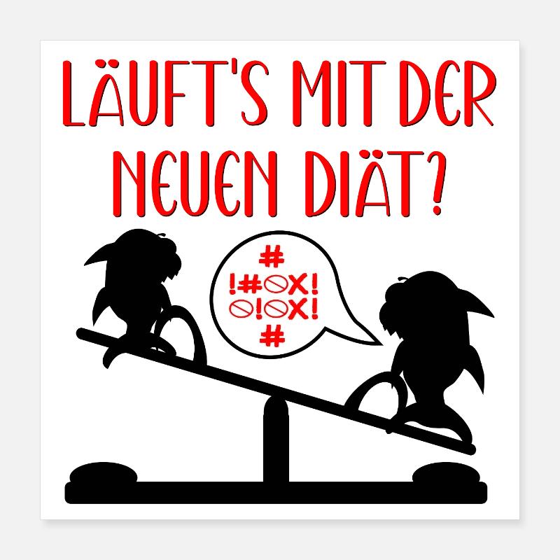 DICTONS DIÉTÉTIQUES - PERTE DE POIDS - REQUINS Poster 40 x 40 cm