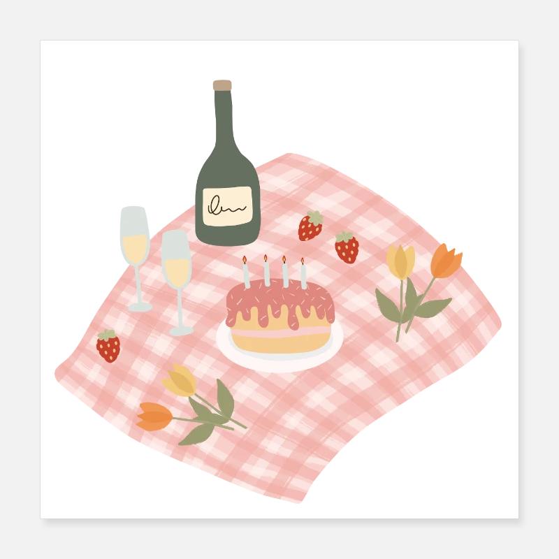 Celebration Picnic Party Design Poster 16" x 16" (40x40 cm)