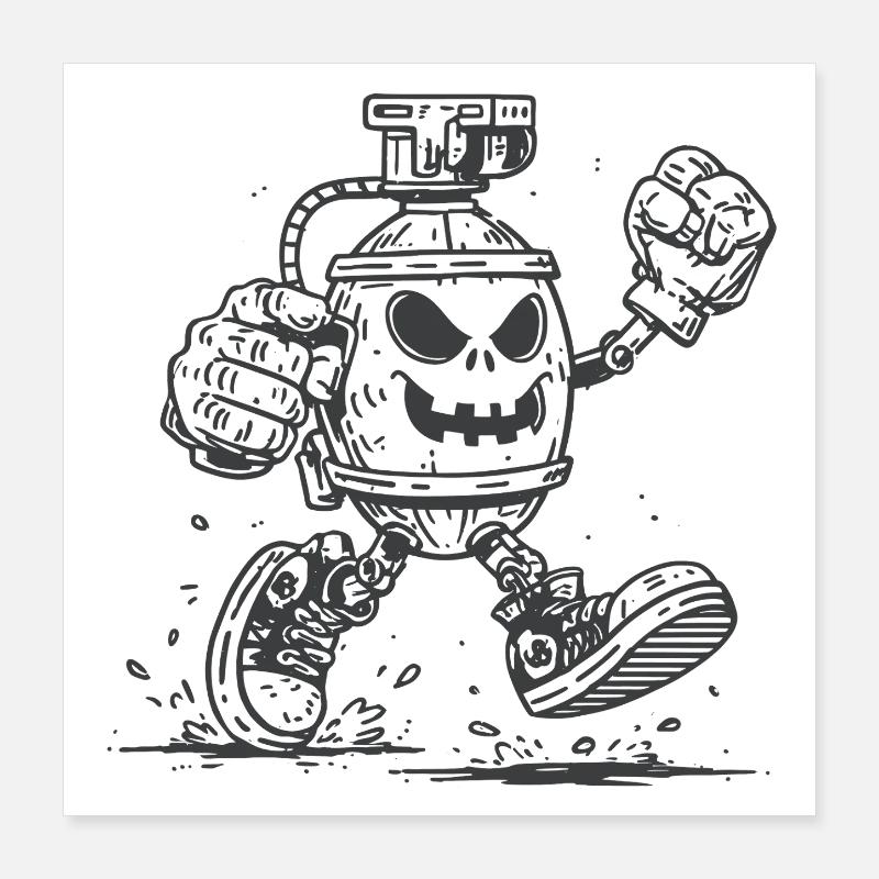 Grenade crâne Poster 40 x 40 cm