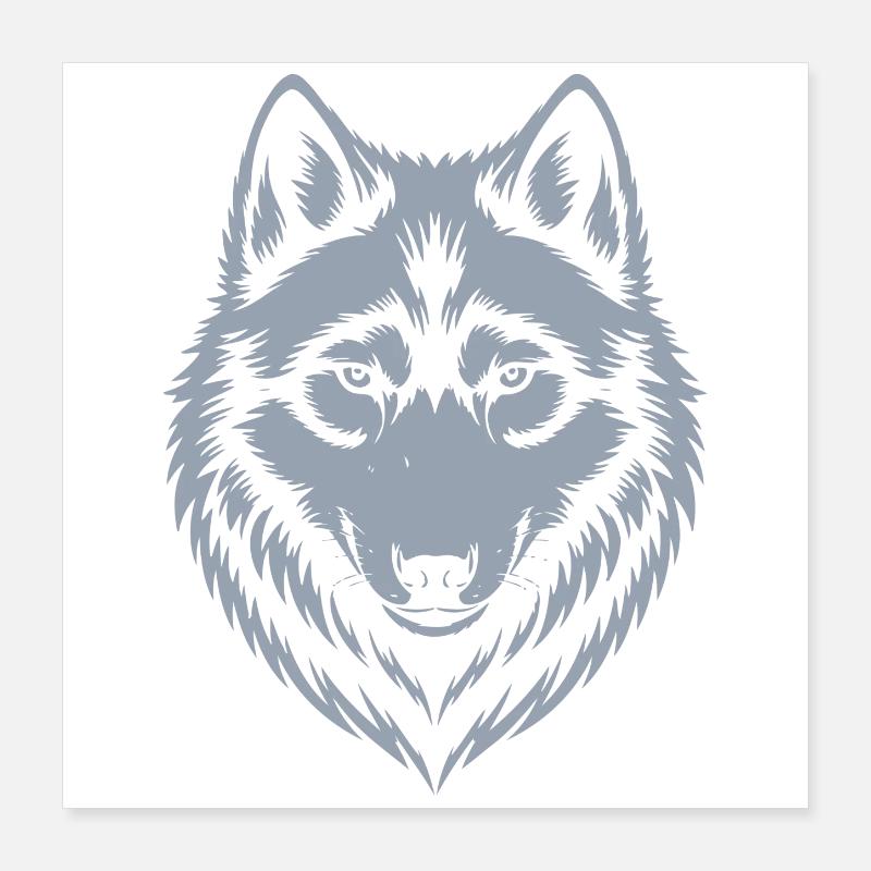 Majestic Wolf Emblem Design Poster 16" x 16" (40x40 cm)