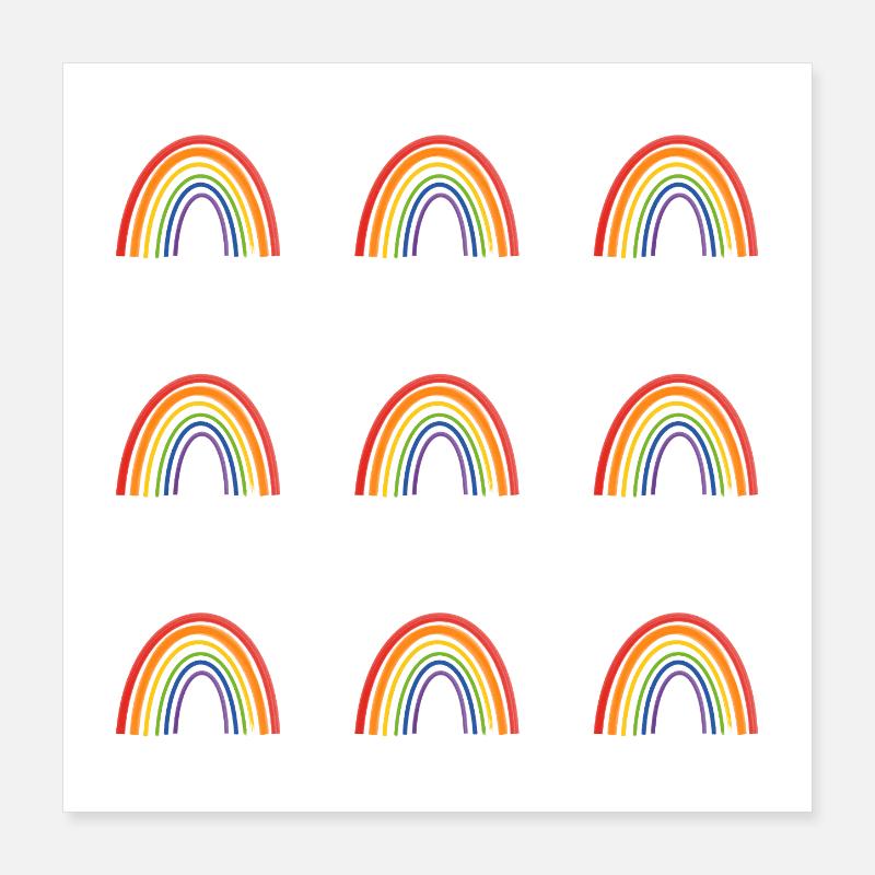 Vivid Rainbow Pattern for LGBT Pride Apparel Poster 16" x 16" (40x40 cm)