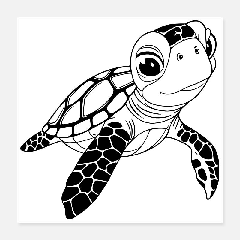 Tortue Poster 40 x 40 cm